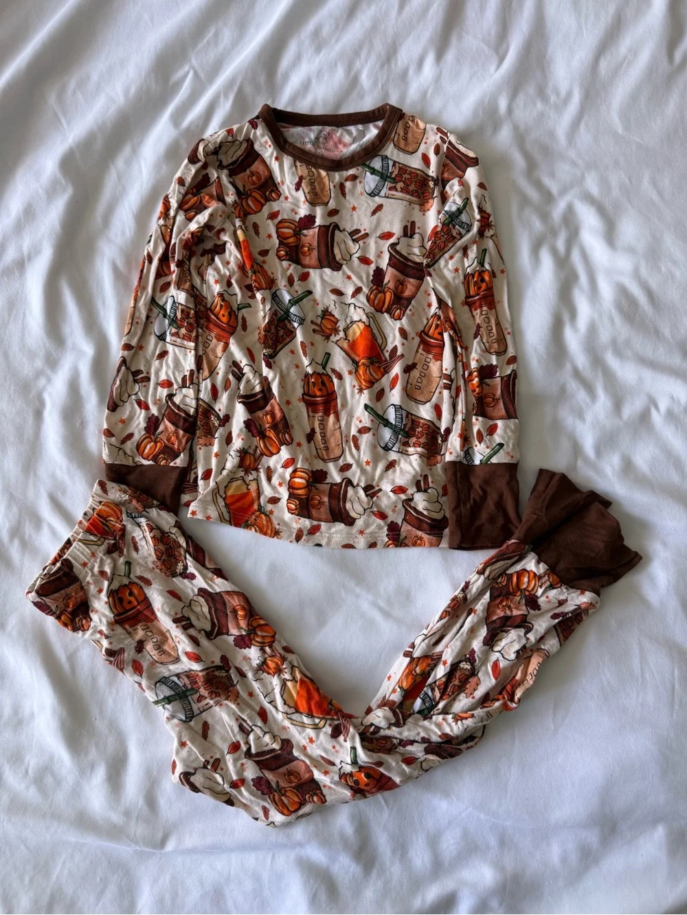 Little Snugglers pumpkin spice pajama set